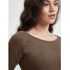 imageODODOS Womens PeachSoft Cropped Long Sleeve Tee Wide Scoop Neck Raglan Sleeves Casual Yoga ampamp Lounge ShirtNutria