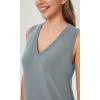 imageODODOS Modal Soft VNeck Tank Dress for Women Sleeveless Sundress Casual Relaxed Summer Dress with Pocket