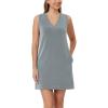 imageODODOS Modal Soft VNeck Tank Dress for Women Sleeveless Sundress Casual Relaxed Summer Dress with Pocket