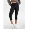 imageODODOS Womens Drawstring Tie Daily Capri Leggings 19quot Inseam High Waist Workout Cropped Yoga PantsBlack