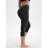 imageODODOS Womens Drawstring Tie Daily Capri Leggings 19quot Inseam High Waist Workout Cropped Yoga PantsBlack