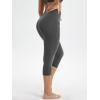 imageODODOS Womens Drawstring Tie Daily Capri Leggings 19quot Inseam High Waist Workout Cropped Yoga PantsCharcoal