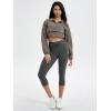 imageODODOS Womens Drawstring Tie Daily Capri Leggings 19quot Inseam High Waist Workout Cropped Yoga PantsCharcoal