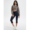 imageODODOS Womens Drawstring Tie Daily Capri Leggings 19quot Inseam High Waist Workout Cropped Yoga PantsDeep Navy