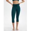 imageODODOS Womens Drawstring Tie Daily Capri Leggings 19quot Inseam High Waist Workout Cropped Yoga PantsForest Teal