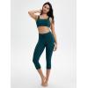 imageODODOS Womens Drawstring Tie Daily Capri Leggings 19quot Inseam High Waist Workout Cropped Yoga PantsForest Teal