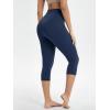 imageODODOS Womens Drawstring Tie Daily Capri Leggings 19quot Inseam High Waist Workout Cropped Yoga PantsNavy