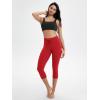 imageODODOS Womens Drawstring Tie Daily Capri Leggings 19quot Inseam High Waist Workout Cropped Yoga PantsRed