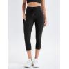 imageODODOS Womens Drawstring Tie Daily Capri Leggings with Pockets 19quot Inseam High Waist Workout Cropped Yoga PantsBlack