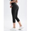 imageODODOS Womens Drawstring Tie Daily Capri Leggings with Pockets 19quot Inseam High Waist Workout Cropped Yoga PantsBlack