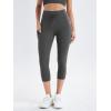 imageODODOS Womens Drawstring Tie Daily Capri Leggings with Pockets 19quot Inseam High Waist Workout Cropped Yoga PantsCharcoal