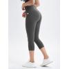 imageODODOS Womens Drawstring Tie Daily Capri Leggings with Pockets 19quot Inseam High Waist Workout Cropped Yoga PantsCharcoal