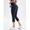 imageODODOS Womens Drawstring Tie Daily Capri Leggings with Pockets 19quot Inseam High Waist Workout Cropped Yoga PantsDeep Navy