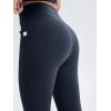 imageODODOS Womens Drawstring Tie Daily Capri Leggings with Pockets 19quot Inseam High Waist Workout Cropped Yoga PantsDeep Navy