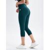 imageODODOS Womens Drawstring Tie Daily Capri Leggings with Pockets 19quot Inseam High Waist Workout Cropped Yoga PantsForest Teal