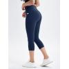 imageODODOS Womens Drawstring Tie Daily Capri Leggings with Pockets 19quot Inseam High Waist Workout Cropped Yoga PantsNavy