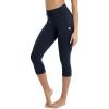 imageODODOS Womens Drawstring Tie Daily Capri Leggings 19quot Inseam High Waist Workout Cropped Yoga PantsDeep Navy