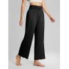 imageODODOS Womens Wide Leg Palazzo Lounge Pants with Pockets Light Weight Loose Comfy Casual Pajama Pants262830quot32quot InseamBlackno Pocket
