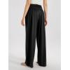 imageODODOS Womens Wide Leg Palazzo Lounge Pants with Pockets Light Weight Loose Comfy Casual Pajama Pants262830quot32quot InseamBlackno Pocket