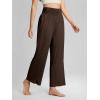 imageODODOS Womens Wide Leg Palazzo Lounge Pants with Pockets Light Weight Loose Comfy Casual Pajama Pants262830quot32quot InseamChocolateno Pocket
