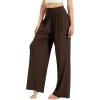 imageODODOS Womens Wide Leg Palazzo Lounge Pants with Pockets Light Weight Loose Comfy Casual Pajama Pants262830quot32quot InseamChocolateno Pocket