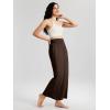 imageODODOS Womens Wide Leg Palazzo Lounge Pants with Pockets Light Weight Loose Comfy Casual Pajama Pants262830quot32quot InseamChocolateno Pocket