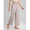 imageODODOS Womens Wide Leg Palazzo Lounge Pants with Pockets Light Weight Loose Comfy Casual Pajama Pants262830quot32quot InseamLight Beigeno Pocket
