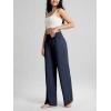 imageODODOS Womens Wide Leg Palazzo Lounge Pants with Pockets Light Weight Loose Comfy Casual Pajama Pants262830quot32quot InseamNavyno Pocket