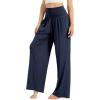 imageODODOS Womens Wide Leg Palazzo Lounge Pants with Pockets Light Weight Loose Comfy Casual Pajama Pants262830quot32quot InseamNavyno Pocket