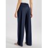 imageODODOS Womens Wide Leg Palazzo Lounge Pants with Pockets Light Weight Loose Comfy Casual Pajama Pants262830quot32quot InseamNavyno Pocket