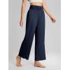 imageODODOS Womens Wide Leg Palazzo Lounge Pants with Pockets Light Weight Loose Comfy Casual Pajama Pants262830quot32quot InseamNavyno Pocket