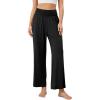 imageODODOS Womens Wide Leg Palazzo Lounge Pants with Pockets Light Weight Loose Comfy Casual Pajama Pants262830quot32quot InseamBlackno Pocket