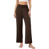 imageODODOS Womens Wide Leg Palazzo Lounge Pants with Pockets Light Weight Loose Comfy Casual Pajama Pants262830quot32quot InseamChocolateno Pocket