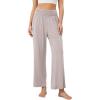 imageODODOS Womens Wide Leg Palazzo Lounge Pants with Pockets Light Weight Loose Comfy Casual Pajama Pants262830quot32quot InseamLight Beigeno Pocket