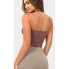 imageODODOS Seamless Halter Crop Tops for Women Ribbed Soft V Neck Open Back Cropped Tank TopClove