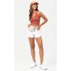 imageODODOS Seamless Halter Crop Tops for Women Ribbed Soft V Neck Open Back Cropped Tank TopCoral