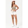 imageODODOS Seamless Halter Crop Tops for Women Ribbed Soft V Neck Open Back Cropped Tank TopMushroom