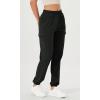 imageODODOS Cargo Jogger Pants for Women Cotton Soft Mid Waist Track Cuff Lounge Sweatpant with PocketsBlack