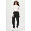 imageODODOS Cargo Jogger Pants for Women Cotton Soft Mid Waist Track Cuff Lounge Sweatpant with PocketsBlack