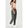 imageODODOS Cargo Jogger Pants for Women Cotton Soft Mid Waist Track Cuff Lounge Sweatpant with PocketsCharcoal