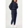 imageODODOS Cargo Jogger Pants for Women Cotton Soft Mid Waist Track Cuff Lounge Sweatpant with PocketsDeep Navy