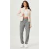 imageODODOS Cargo Jogger Pants for Women Cotton Soft Mid Waist Track Cuff Lounge Sweatpant with PocketsHeather Charcoal
