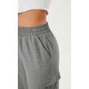 imageODODOS Cargo Jogger Pants for Women Cotton Soft Mid Waist Track Cuff Lounge Sweatpant with PocketsHeather Charcoal