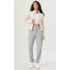 imageODODOS Cargo Jogger Pants for Women Cotton Soft Mid Waist Track Cuff Lounge Sweatpant with PocketsHeather Grey