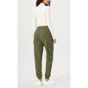 imageODODOS Cargo Jogger Pants for Women Cotton Soft Mid Waist Track Cuff Lounge Sweatpant with PocketsOlive