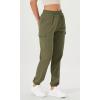 imageODODOS Cargo Jogger Pants for Women Cotton Soft Mid Waist Track Cuff Lounge Sweatpant with PocketsOlive