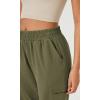 imageODODOS Cargo Jogger Pants for Women Cotton Soft Mid Waist Track Cuff Lounge Sweatpant with PocketsOlive