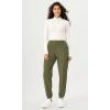 imageODODOS Cargo Jogger Pants for Women Cotton Soft Mid Waist Track Cuff Lounge Sweatpant with PocketsOlive