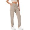 imageODODOS Cargo Jogger Pants for Women Cotton Soft Mid Waist Track Cuff Lounge Sweatpant with PocketsPlaza Taupe
