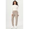 imageODODOS Cargo Jogger Pants for Women Cotton Soft Mid Waist Track Cuff Lounge Sweatpant with PocketsPlaza Taupe